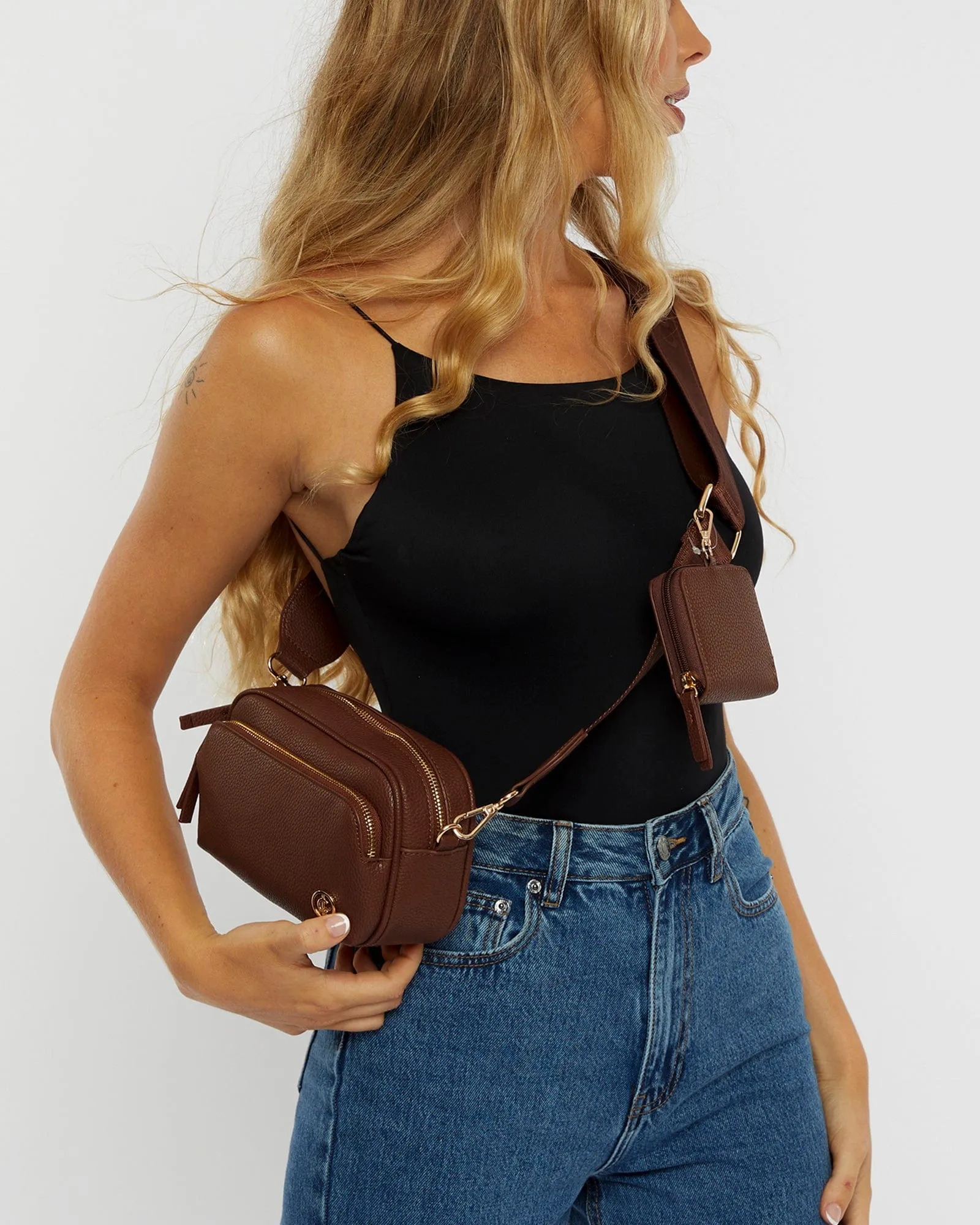 Brown And Gold Amalia Crossbody Bag sold by Collete Hayman product image thumbnail 5