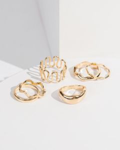 Gold Wavy Multi Ring Pack sold by Collete Hayman