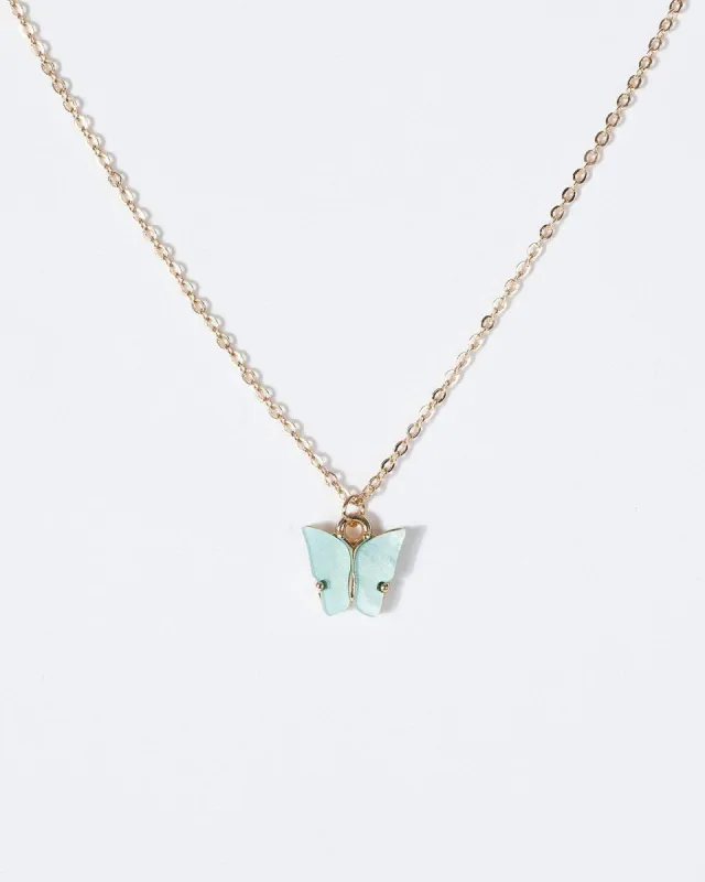 Blue Butterfly Acrylic Necklace sold by Collete Hayman