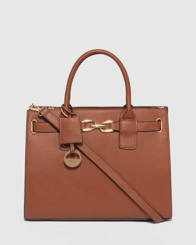 Brown Anthea Loop Tote Bag sold by Collete Hayman