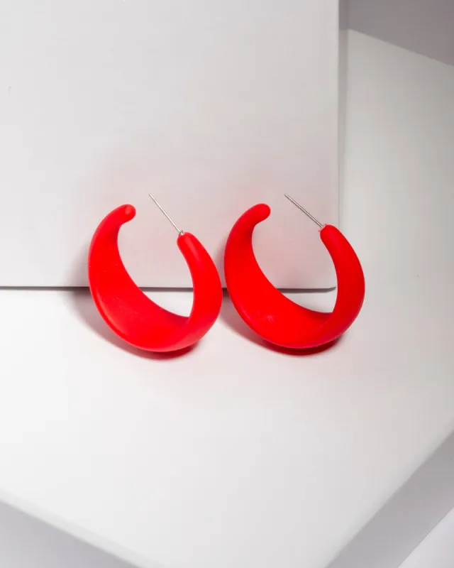 Red Chubby Hoop Earrings sold by Collete Hayman