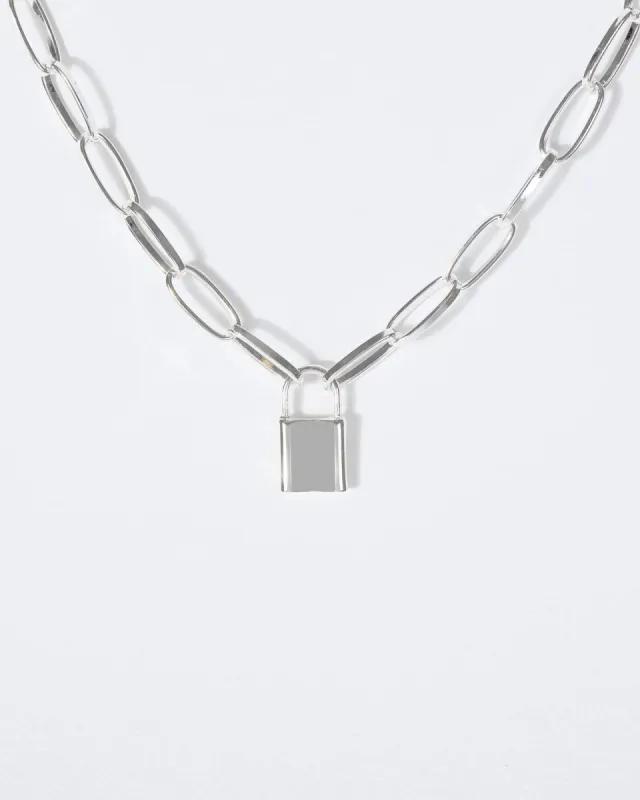 Silver Metal Padlock Necklace sold by Collete Hayman