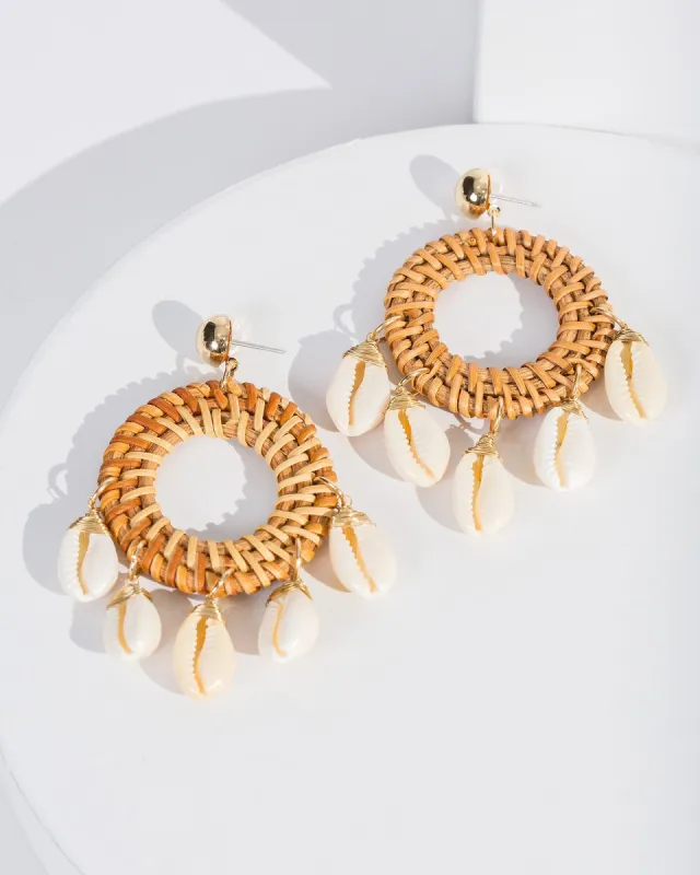 Brown Raffia Loop Drop Earrings sold by Collete Hayman
