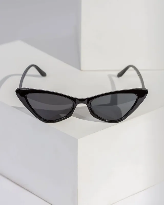 Black Elongated Oval Sunglasses sold by Collete Hayman