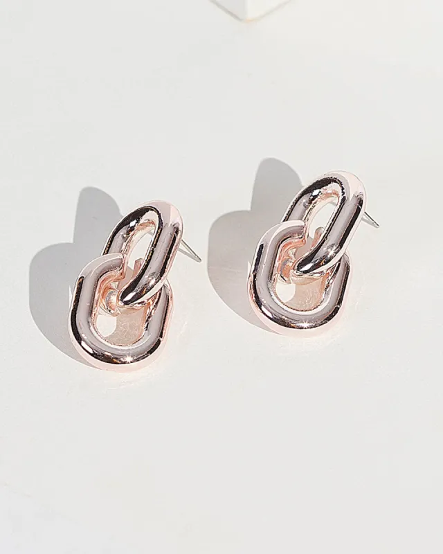 Pink Chunky Chain Drop Earrings sold by Collete Hayman