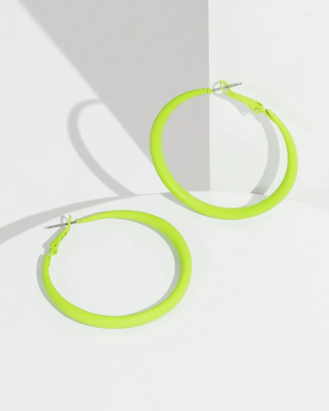 Green Coated Hoop Earrings sold by Collete Hayman