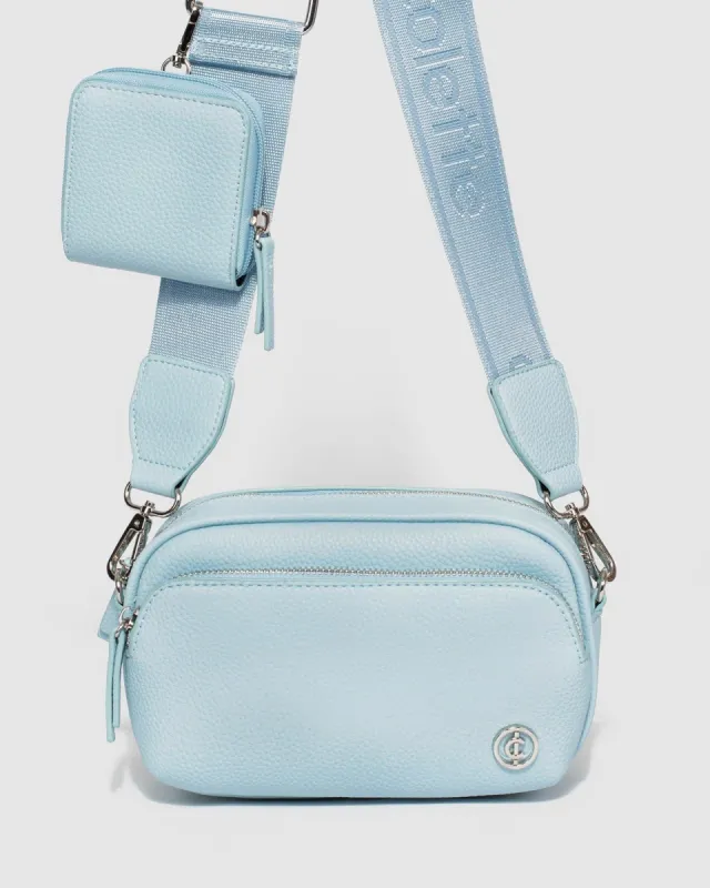 Baby Blue Amalia Webbing Crossbody Bag sold by Collete Hayman