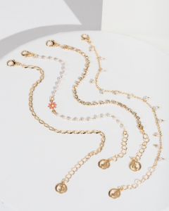 Gold Flower Bracelet Pack sold by Collete Hayman