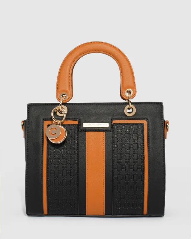 Black Ella Panel Tote Bag sold by Collete Hayman