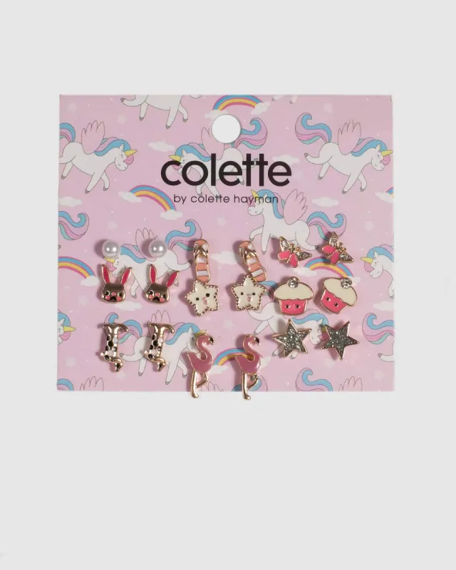 Multi Flamingo and Star Stud Earrings sold by Collete Hayman