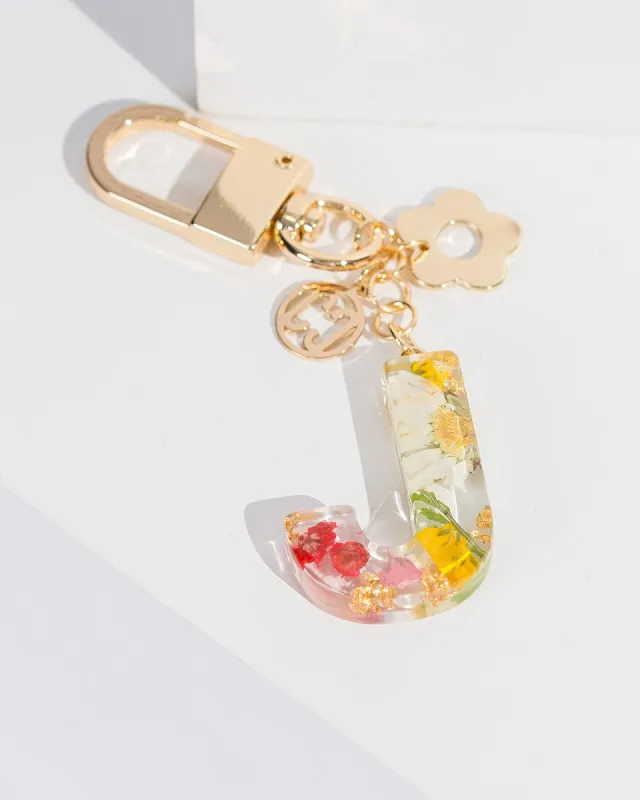 J - Initial Bag Charm Flower sold by Collete Hayman