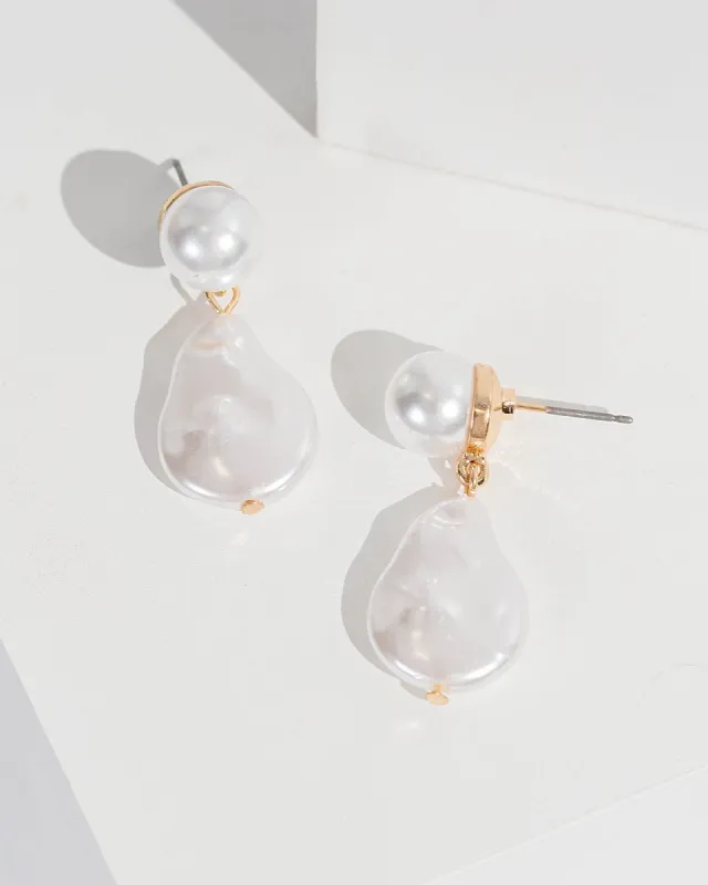 Pearl Double Detail Drop Earrings sold by Collete Hayman