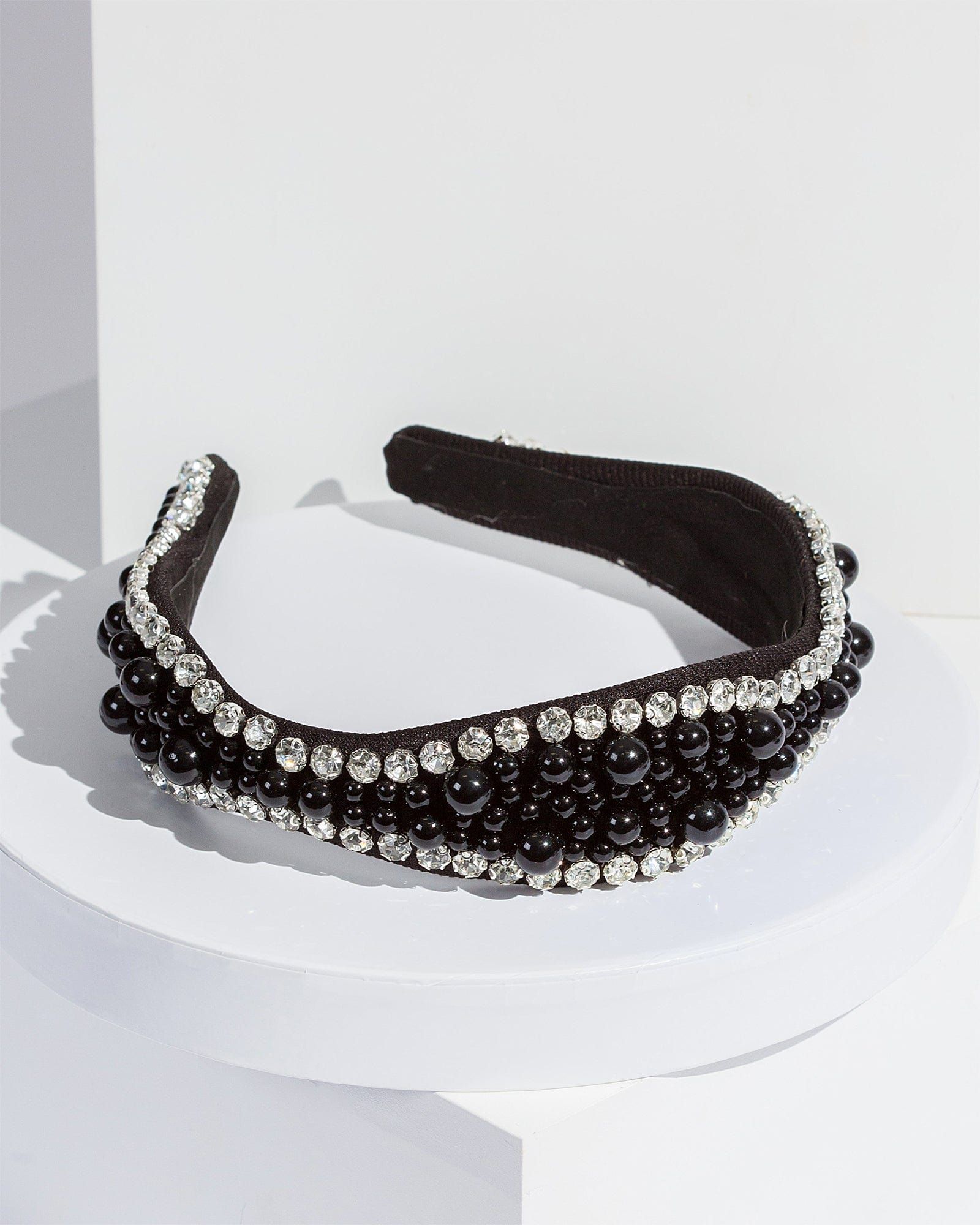 Black Pearl And Crystal Heaband sold by Collete Hayman product image thumbnail 3