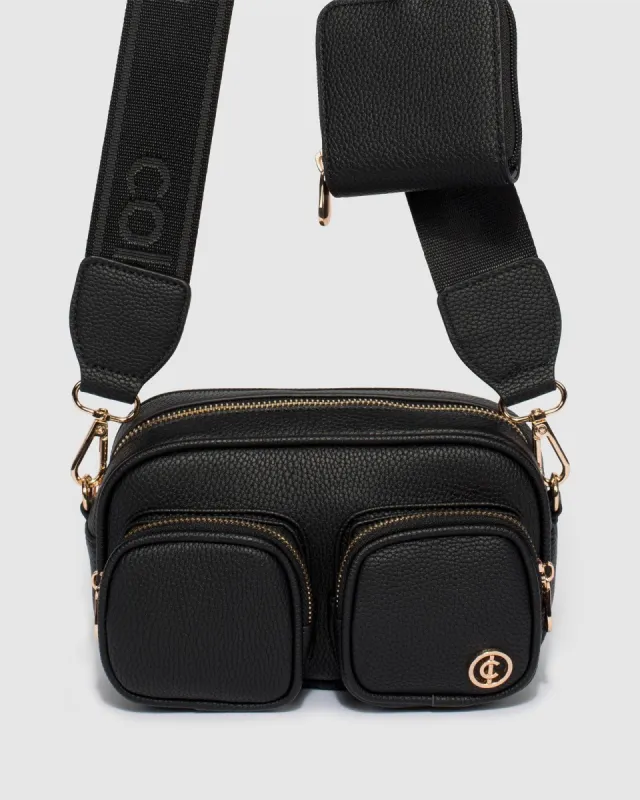 Black Amalia Double Pocket Crossbody Bag sold by Collete Hayman