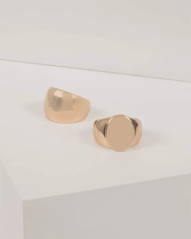 Gold Metal Dome Ring Set sold by Collete Hayman