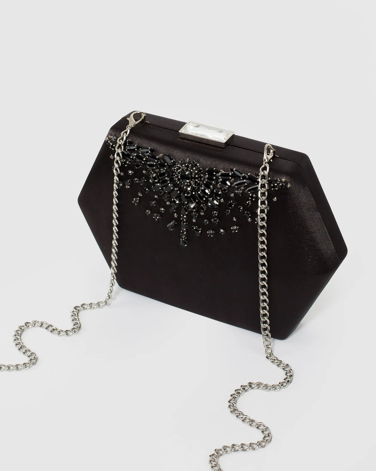 Black Evelyn Crystal Clutch Bag sold by Collete Hayman product image thumbnail 5