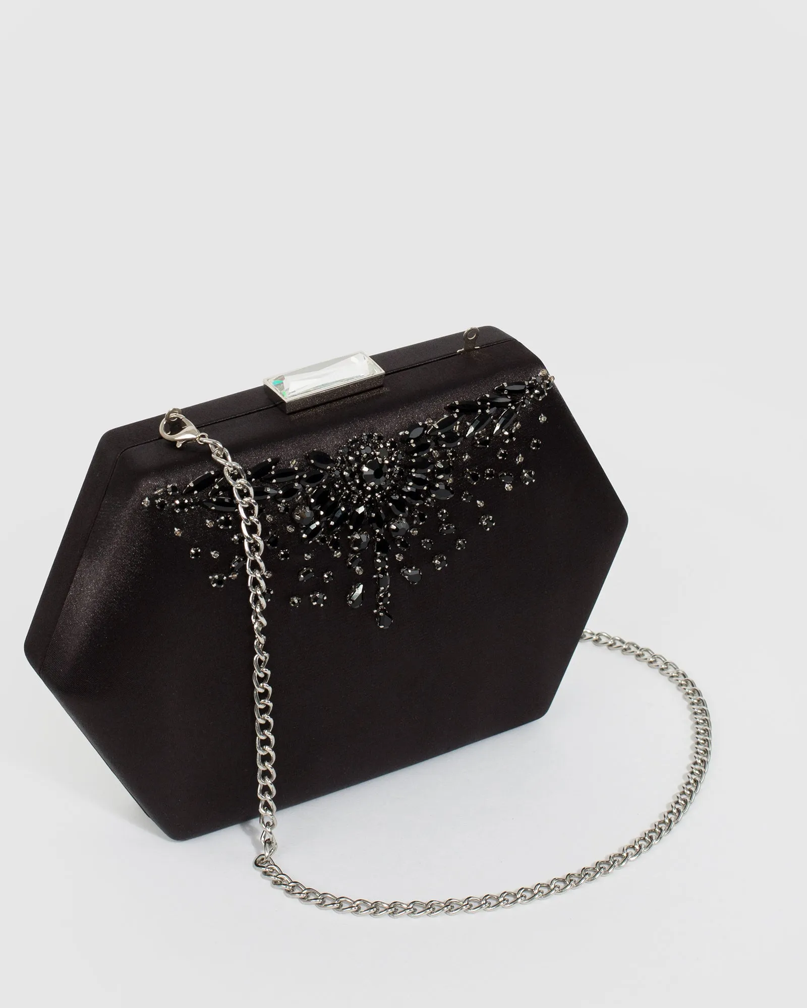 Black Evelyn Crystal Clutch Bag sold by Collete Hayman product image thumbnail 2