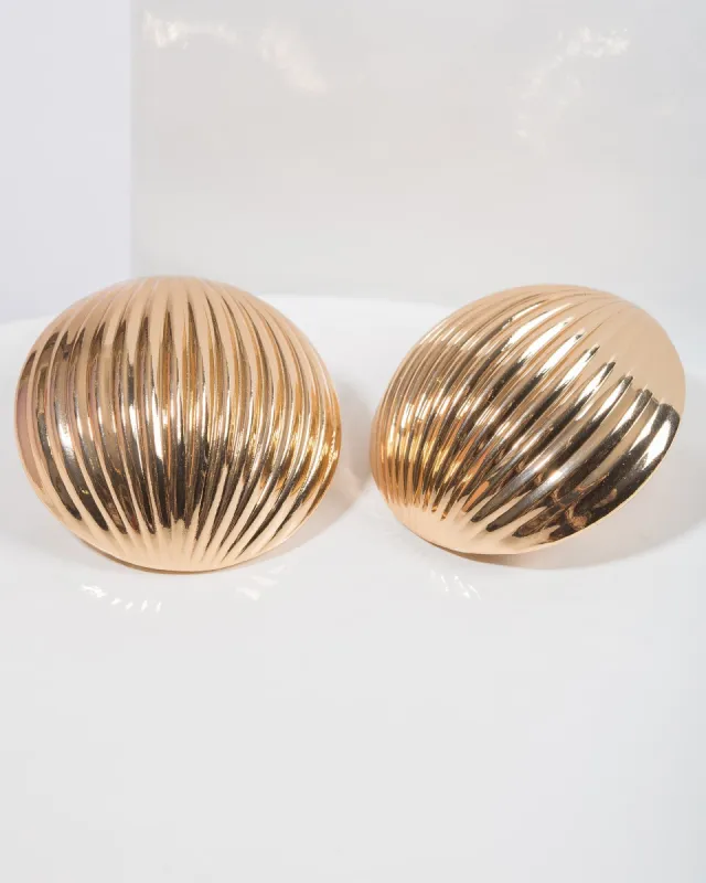 Gold Textured Dome Stud Earrings sold by Collete Hayman