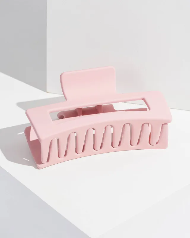 Pink Rectangle Matte Claw Clip sold by Collete Hayman