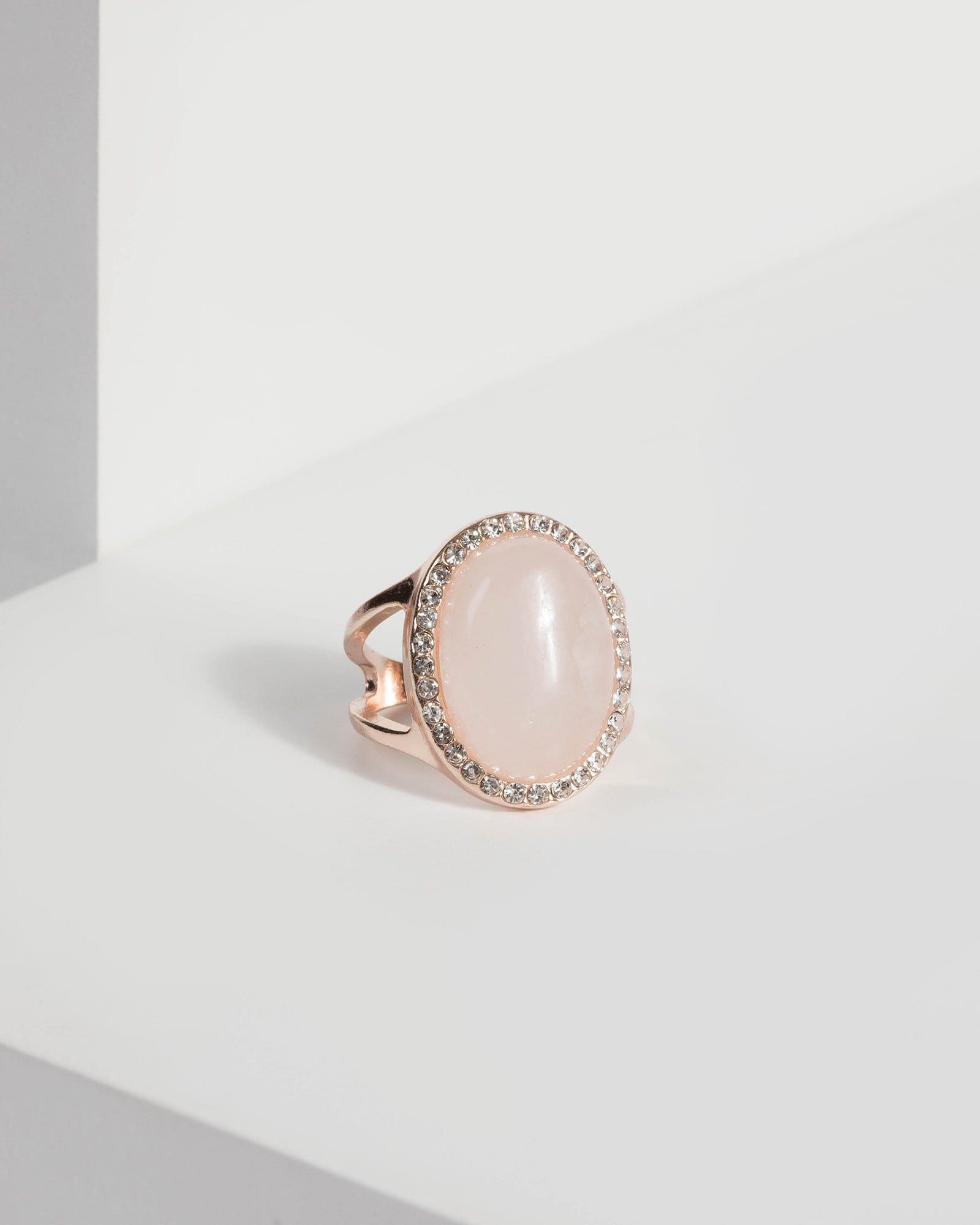 Pink Oval Pave Crystal Ring sold by Collete Hayman