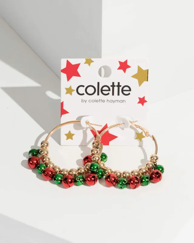 Multi Colour Jingle Bells Hoop Earrings sold by Collete Hayman