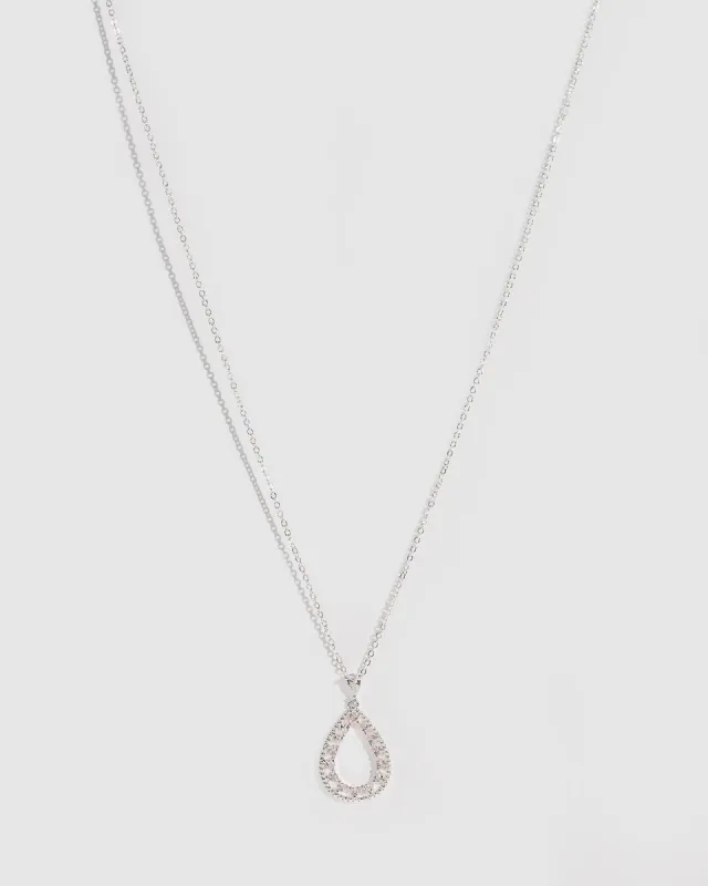 Crystal  Lined Pear Pendant Necklace sold by Collete Hayman