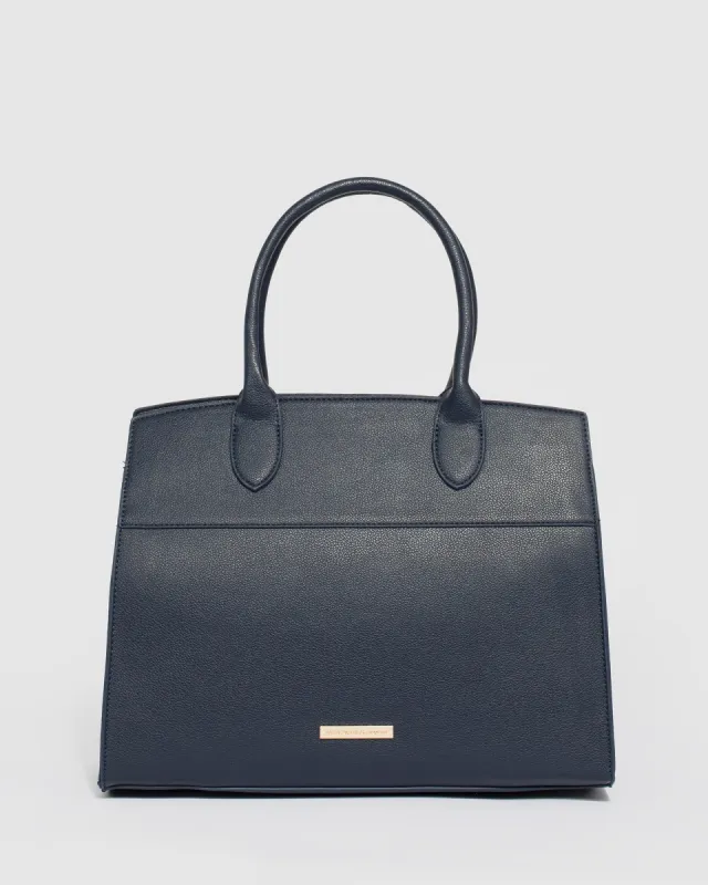 Navy Blue Tess Large Tote Bag sold by Collete Hayman
