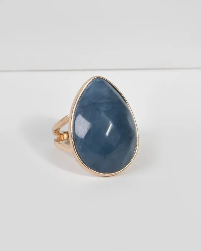 Blue Large Stone Teardrop Ring sold by Collete Hayman