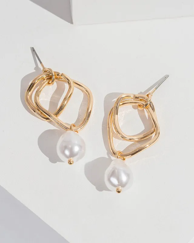 Ivory Organic Loops Drop Earrings sold by Collete Hayman