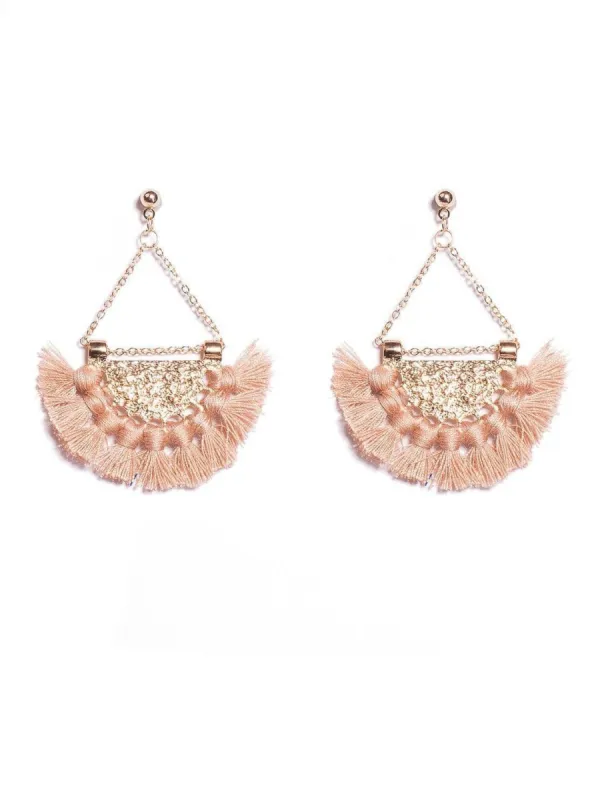 Semi Circle Tassel Statement Earrings sold by Collete Hayman