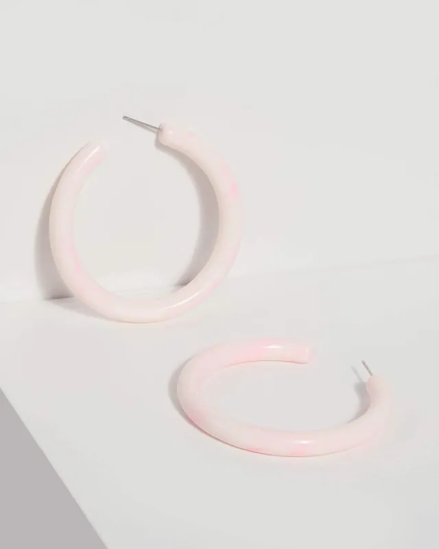 Pink Acrylic Swirl Hoop Earrings sold by Collete Hayman