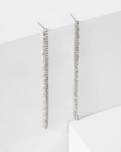 Silver Fine Crystal Drop Earrings sold by Collete Hayman