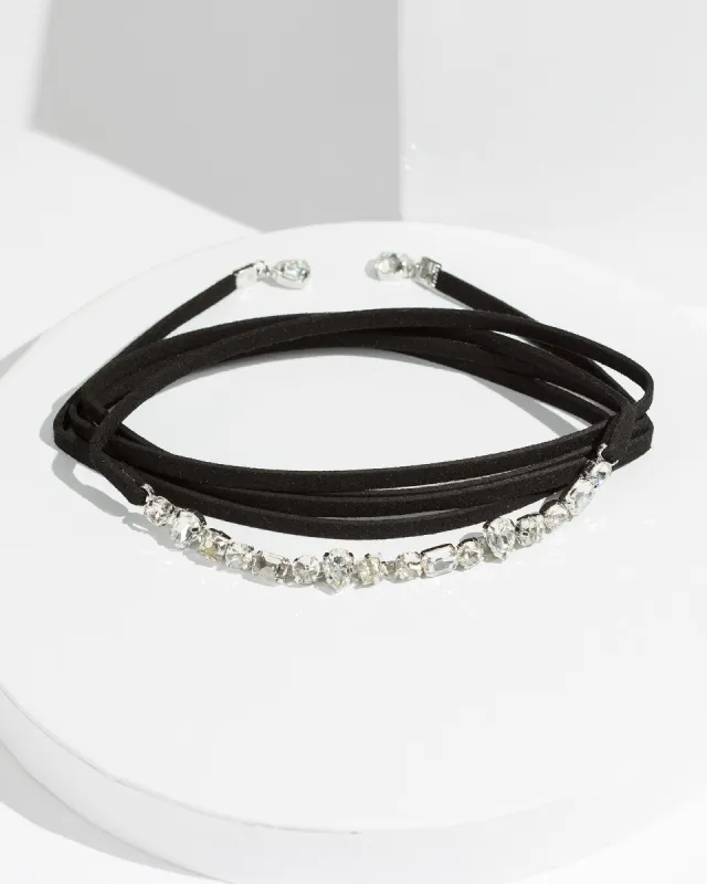 Black Crystal Tie Around Necklace sold by Collete Hayman