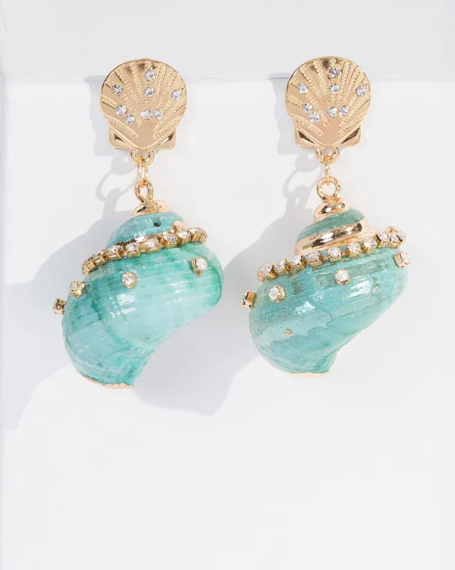 Blue Sea Side Statement Earrings sold by Collete Hayman