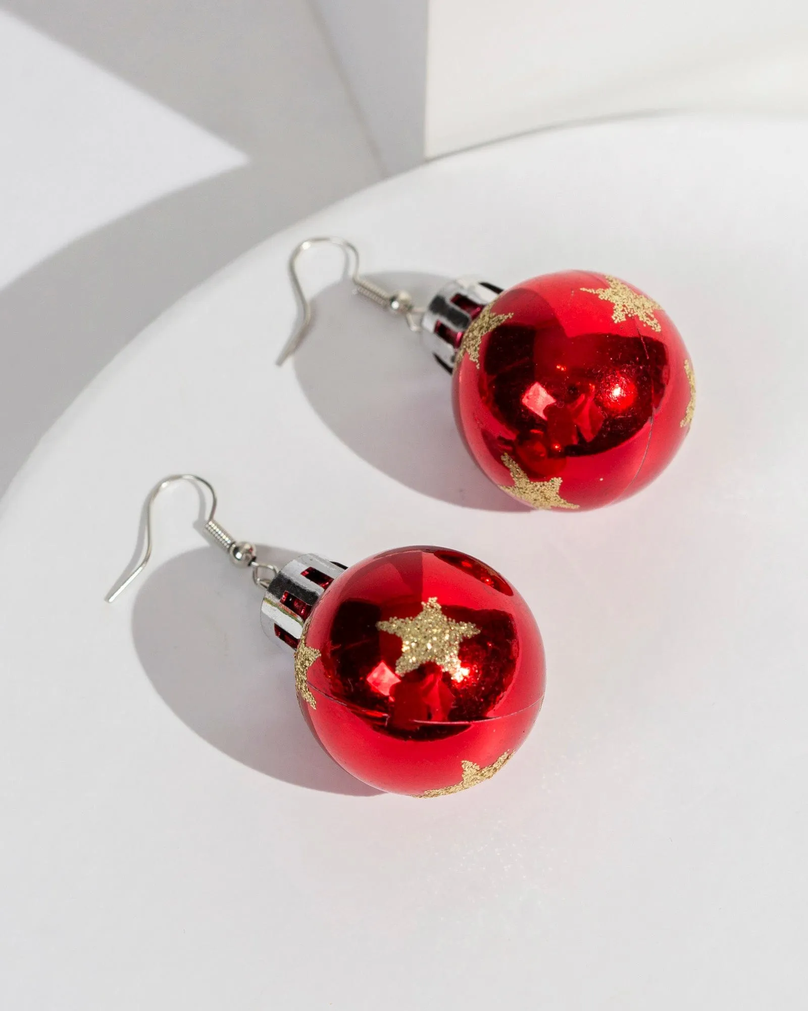 Red Christmas Bauble Hook Earrings sold by Collete Hayman
