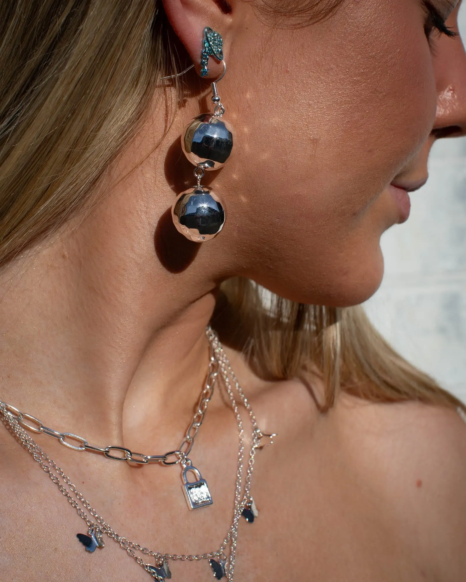 Silver Disco Ball Earrings sold by Collete Hayman product image thumbnail 2