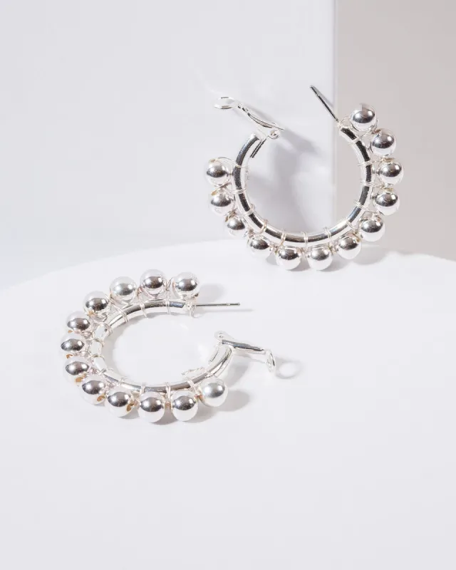 Silver Balls Around Hoop Earrings sold by Collete Hayman