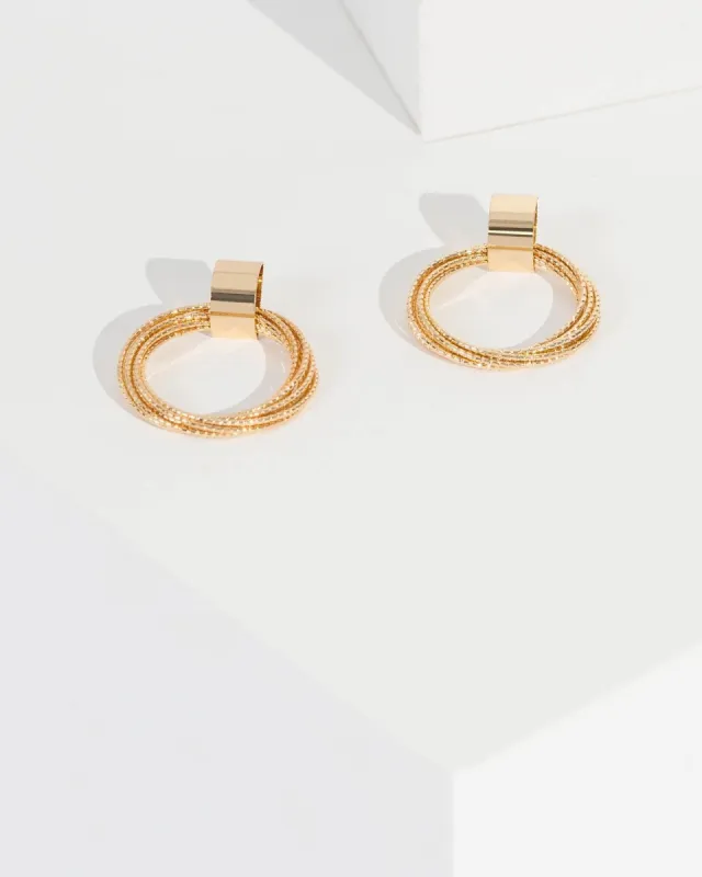 Gold Multi Loops Drop Earrings sold by Collete Hayman