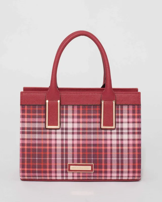 Plum Check Stef Mini Bag sold by Collete Hayman