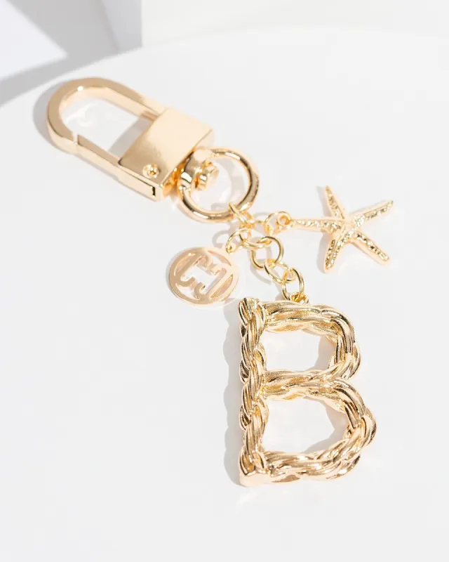 B - Gold Initial Bag Charm sold by Collete Hayman