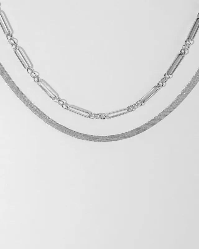 Silver Snake And Long Chain Necklace sold by Collete Hayman