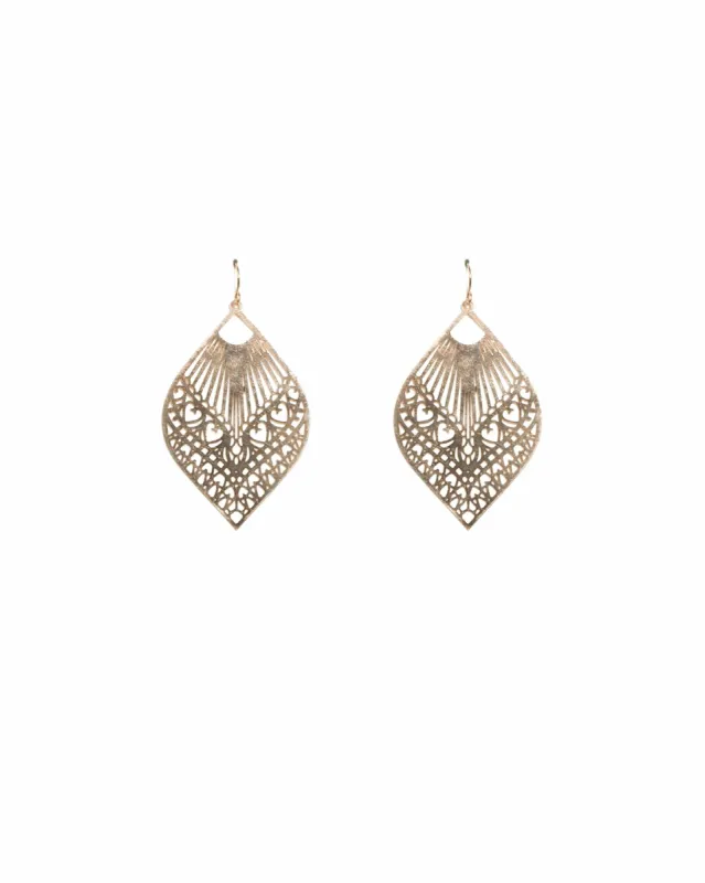 Gold Tone Fine Metal Filigree Earrings sold by Collete Hayman