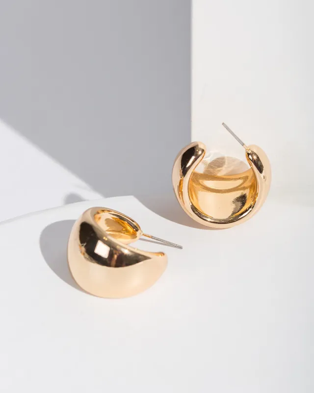Gold Small Thick Hoop Earrings sold by Collete Hayman