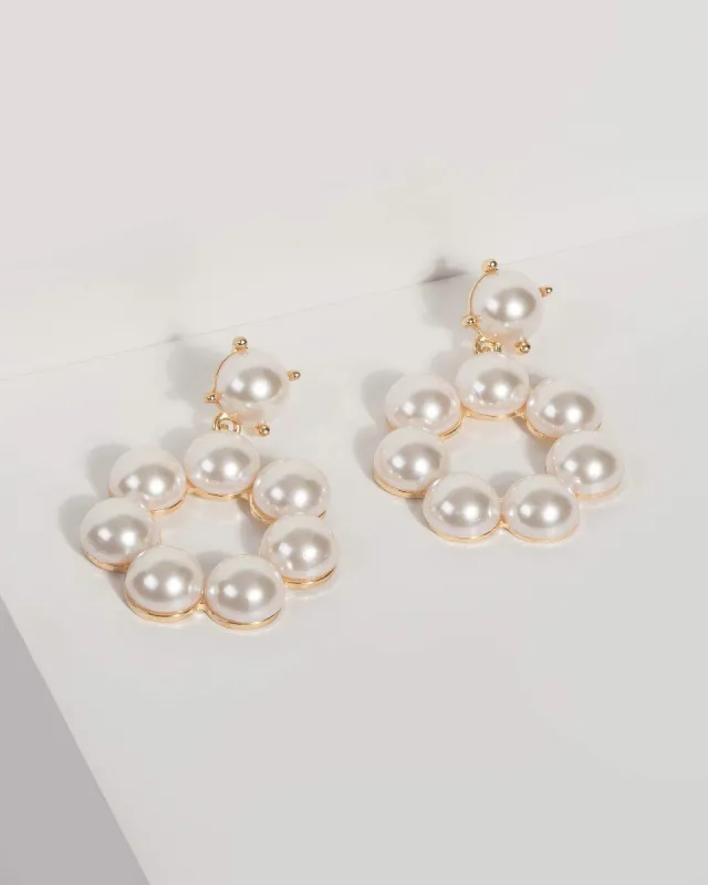 Pearl Circle Drop Earrings sold by Collete Hayman
