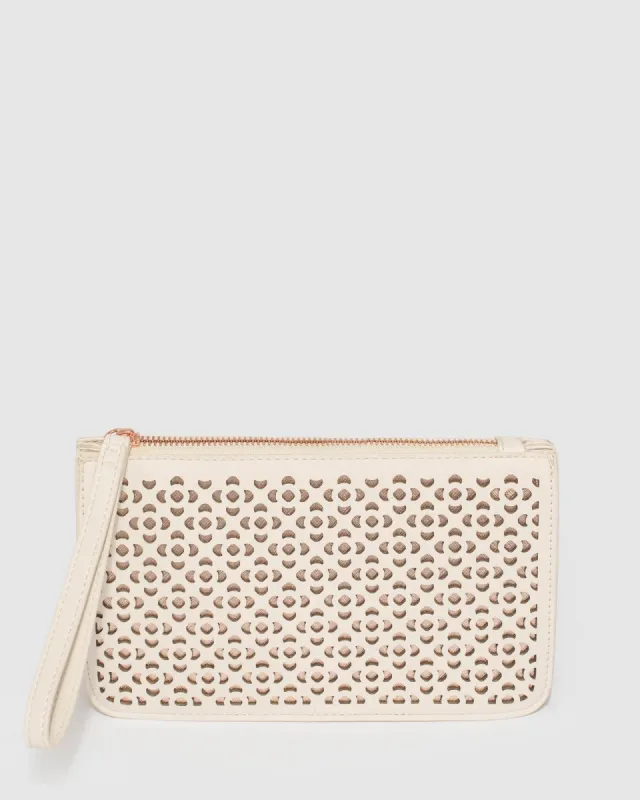 Willow Punchout Ivory Clutch Bag sold by Collete Hayman