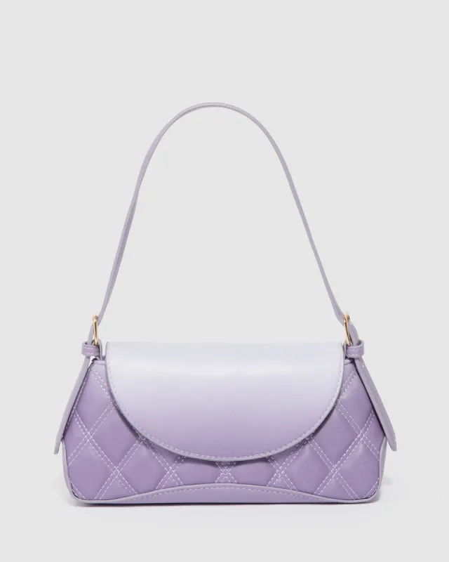 Ombre Lilac Sian Quilted Shoulder Bag sold by Collete Hayman