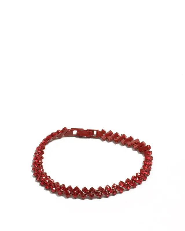 Red Diamante Chain Bracelet sold by Collete Hayman