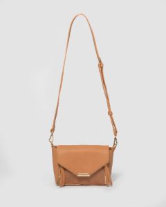 Camel Lydia Zip Crossbody Bag sold by Collete Hayman