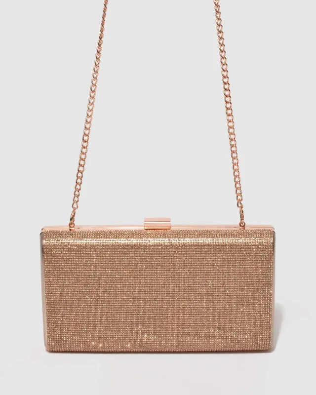 Rose Gold Margot Hardware Clutch Bag sold by Collete Hayman