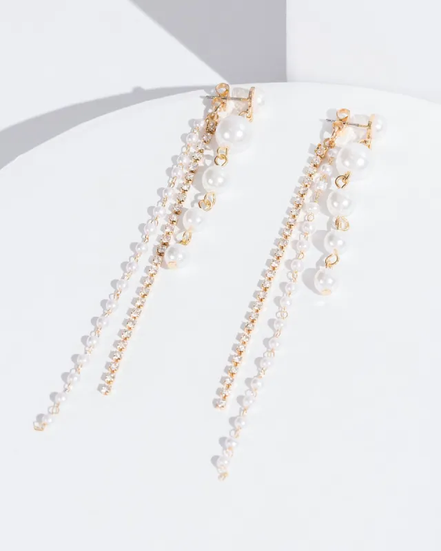 Pearl And Crystal Drop Earrings sold by Collete Hayman